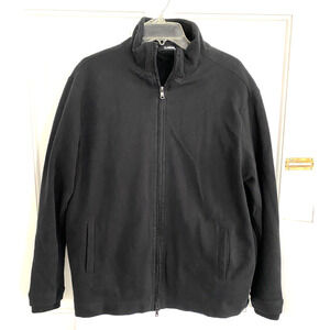 CLAIRBORNE Black fleece lined zipper closure pockets jacket women's size Large